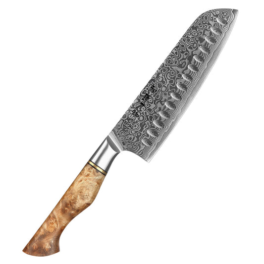 HEZHEN 7 inch Santoku Knife Real 67 Layer Damascus Super Steel Cut Meat Fish vegetable Janpanese Cook Knife Sharp Kitchen Knife