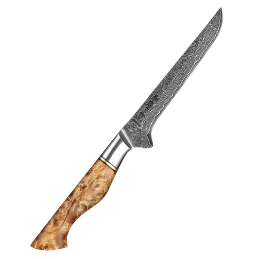 HEZHEN 6 Inch Boning Knife Real 67 Layer Damascus Cook Super Sharp High Quality Kitchen 10Cr15CoMoV Steel Figured Sycamore Wood