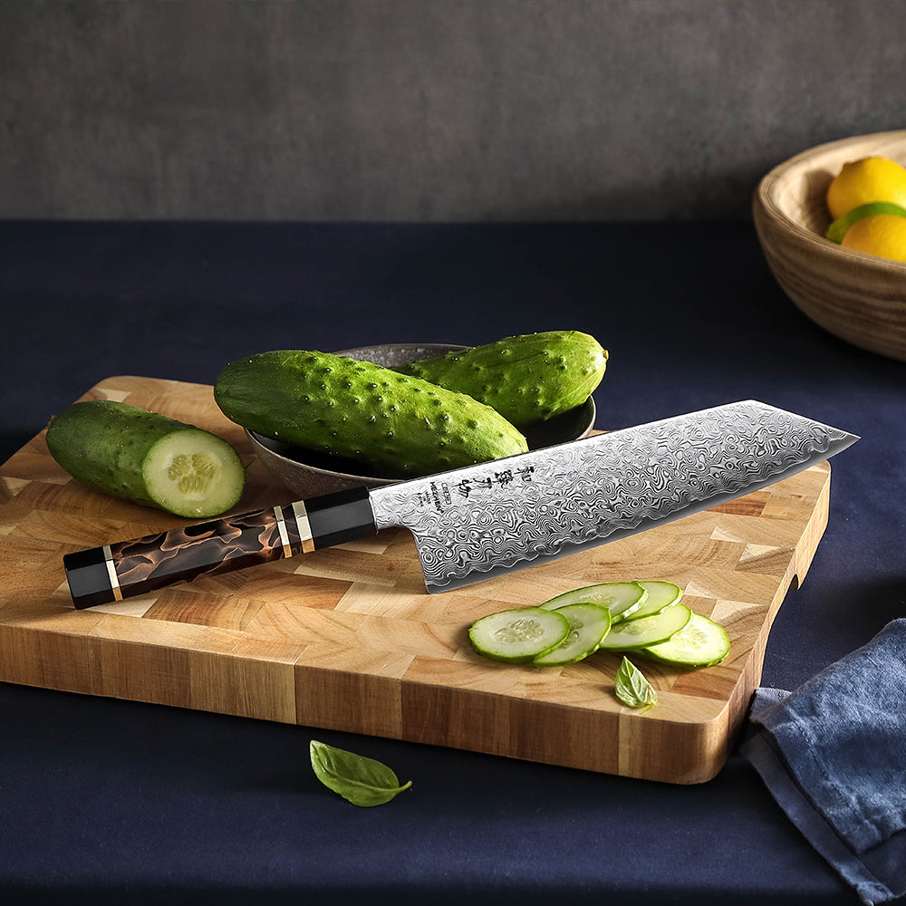 HEZHEN 8.3 Inches Kiritsuke Chef Knife, 49 Layers Damascus Steel with Japanese ZDP-189 Steel, 65-67 HRC, Octagonal Handle