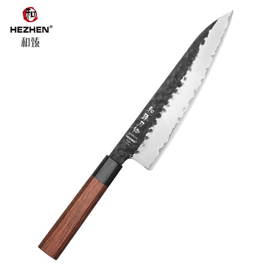 HEZHEN 8.5 Inches Chef Knife Stainless Steel Kitchen Cooking Knives Rosewood Handle With Gift Box Three-layer Composite Steel