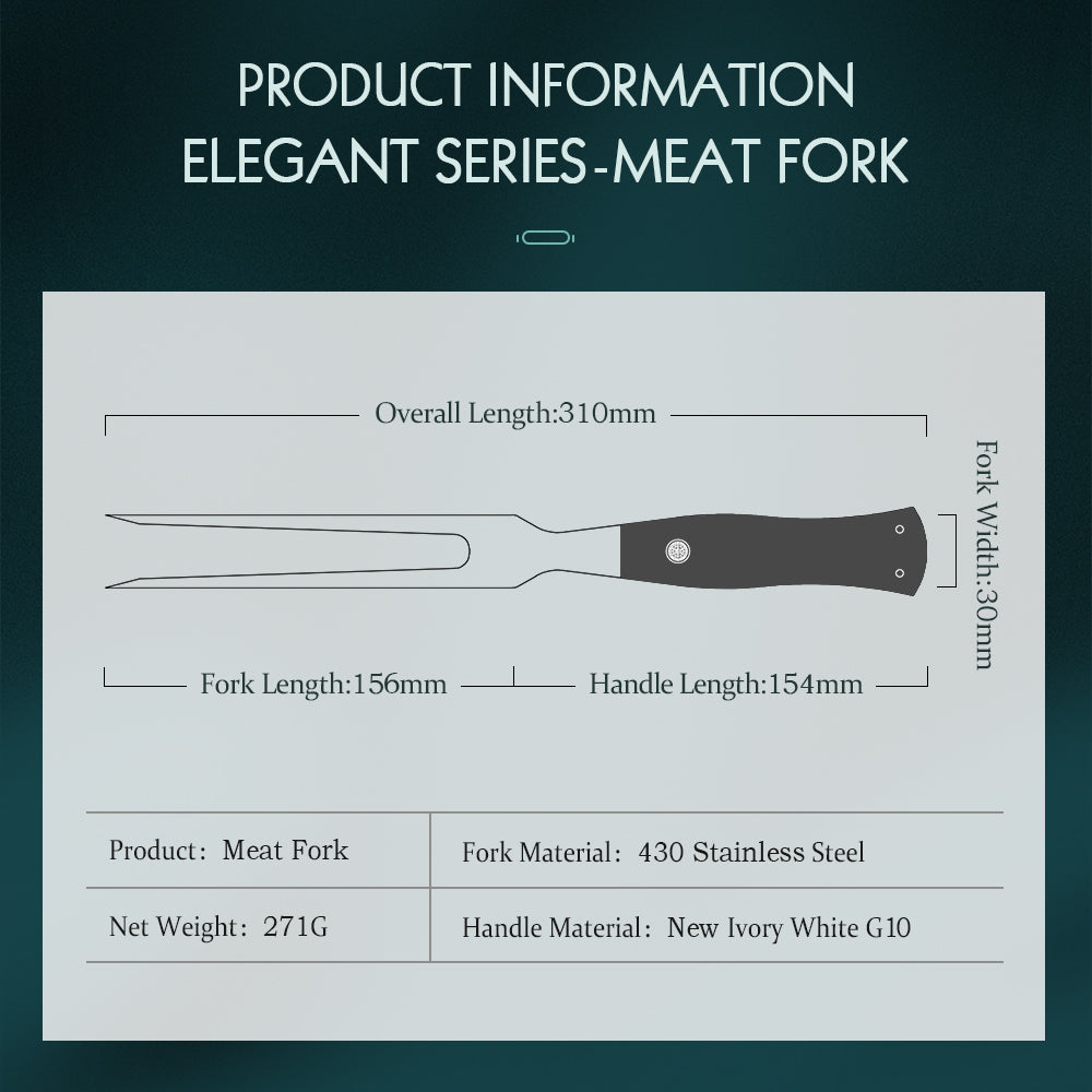 HEZHEN 6 inches Carving Fork Elegant Hammer Series