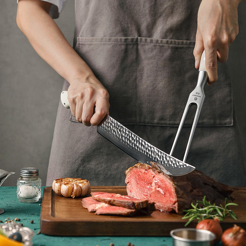 HEZHEN 6 inches Carving Fork Elegant Hammer Series
