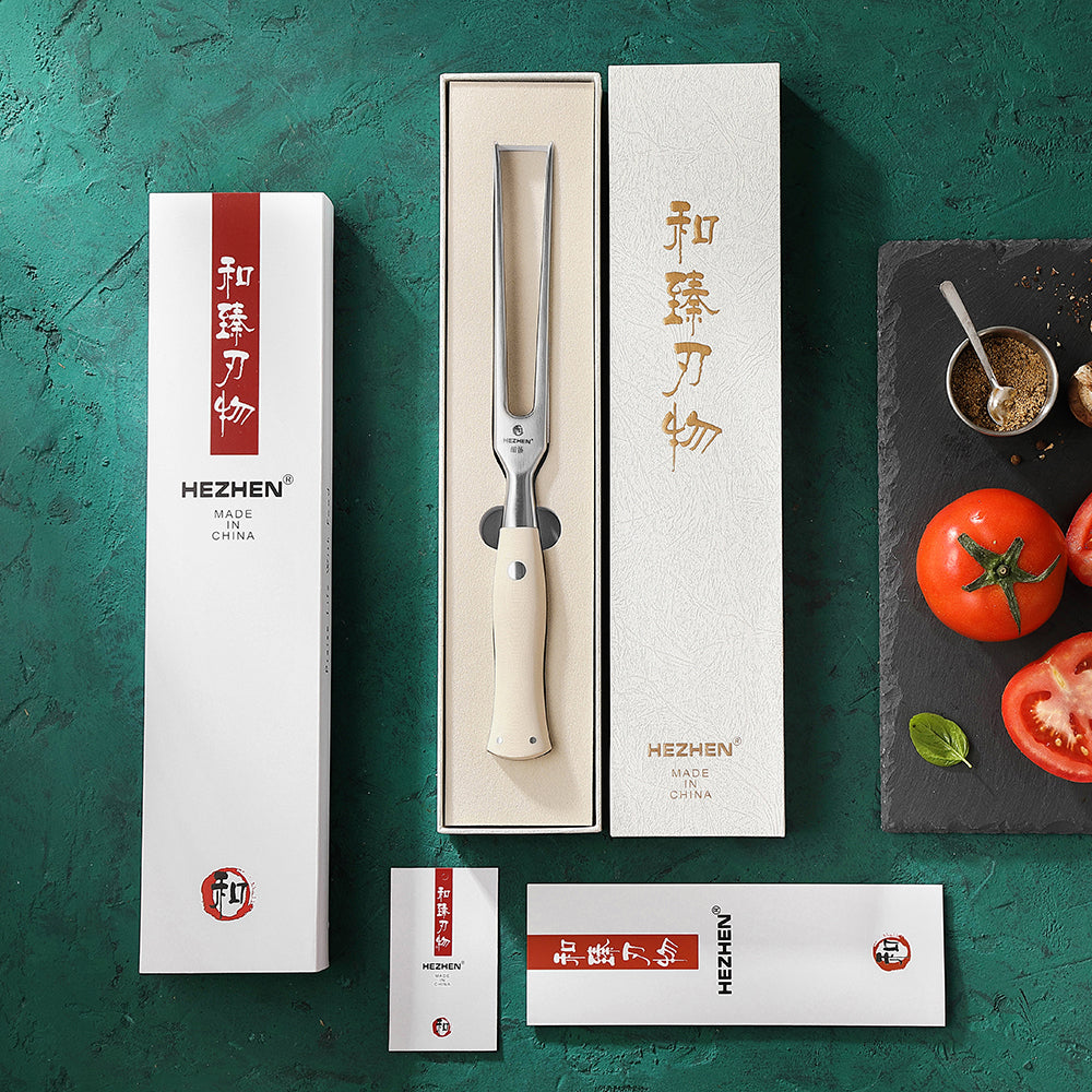 HEZHEN 6 inches Carving Fork Elegant Hammer Series
