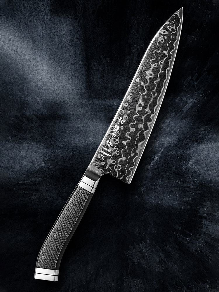 HEZHEN ZhiZhen Series BÖHLER M390 Powder Steel Chef Knife,New Craftsmanship,Pure Carbon Fiber Handle