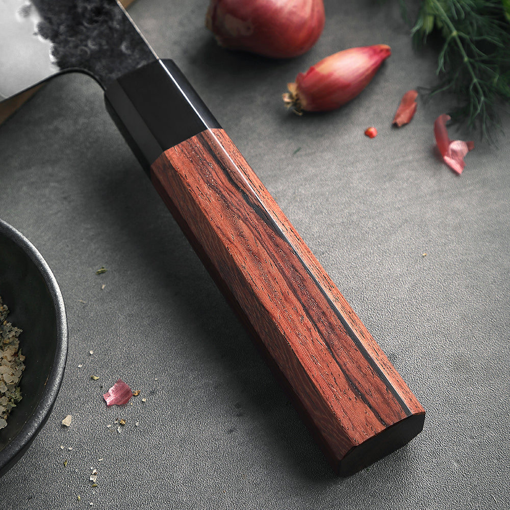HEZHEN 8.5 Inches Bread Knife Stainless Steel Kitchen Cooking Knives Rosewood Handle With Gift Box Three-layer Composite Steel