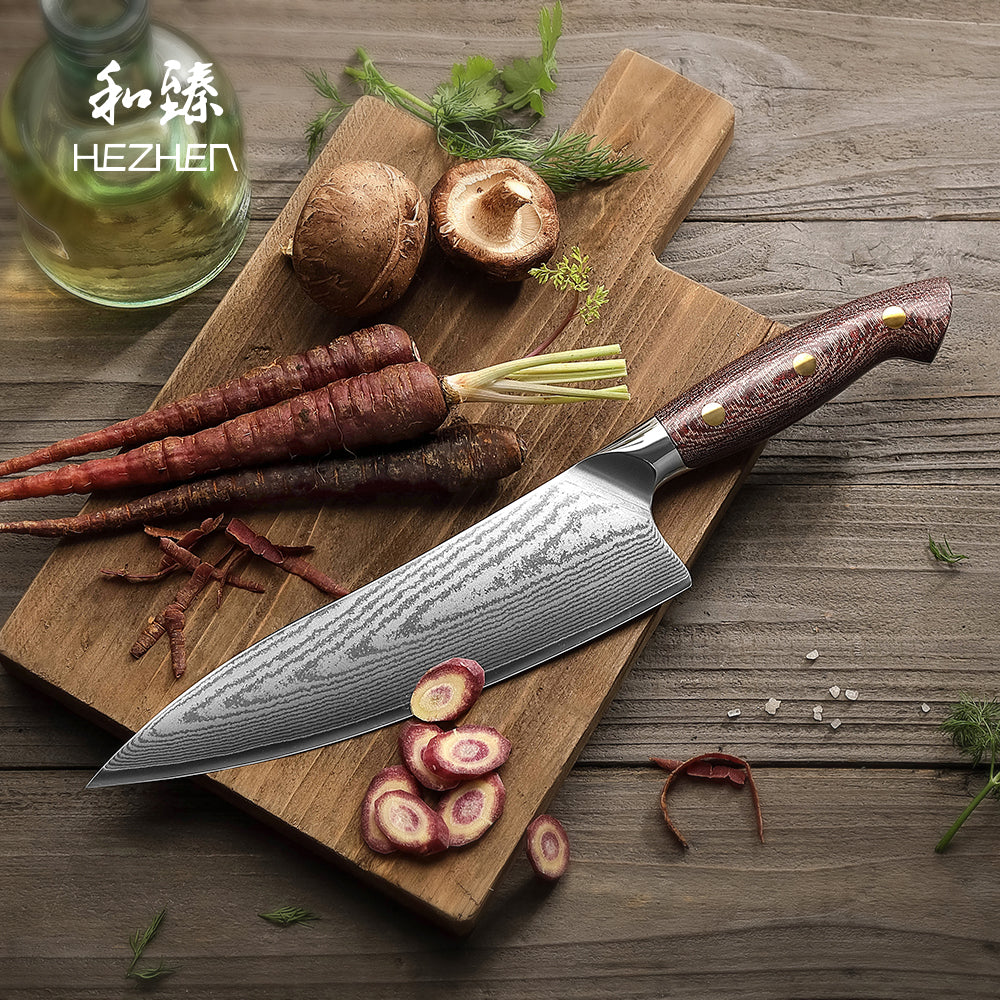 HEZHEN 8.2 Inches Damascus Chef Knife/Kitchen Knife/Cooking Knife
