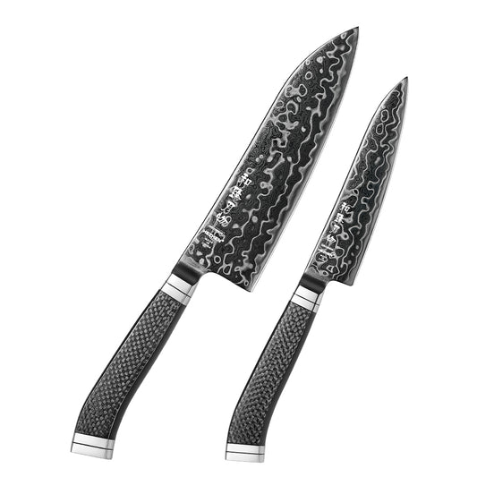 HEZHEN ZhiZhen Series 2PCS Knife Set,Professional Kitchen Knife Set,145-Layer M390 Damascus Steel