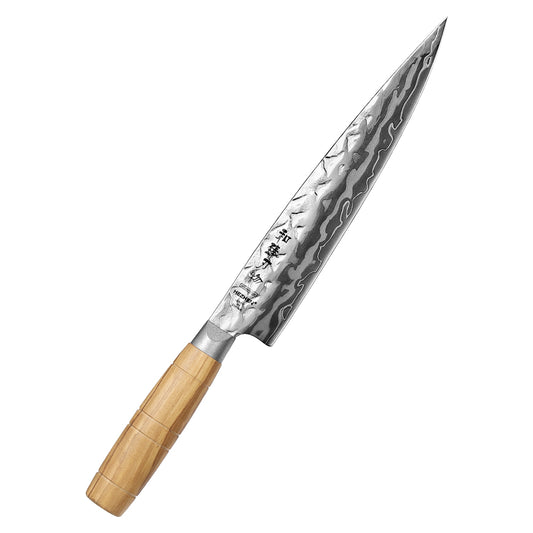 HEZHEN 8.5“Carving Knife 9 Layers Damascus Steel Blade Hardness 60±2HRC for Vegetables & Meats, Luxury Gift Box