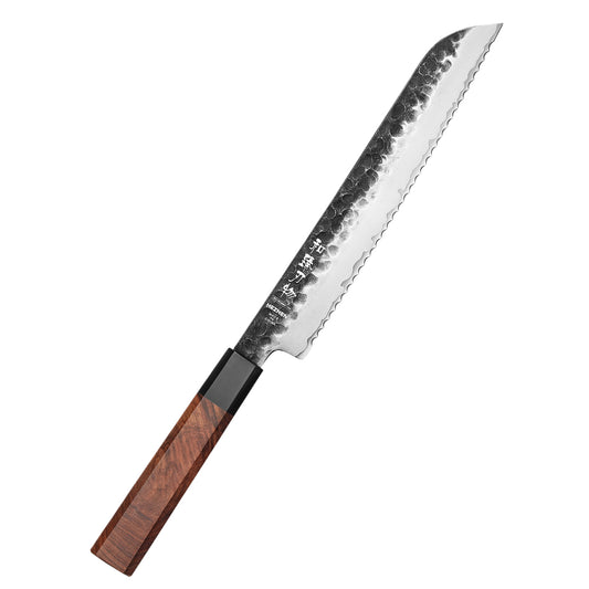 HEZHEN 8.5 Inches Bread Knife Stainless Steel Kitchen Cooking Knives Rosewood Handle With Gift Box Three-layer Composite Steel