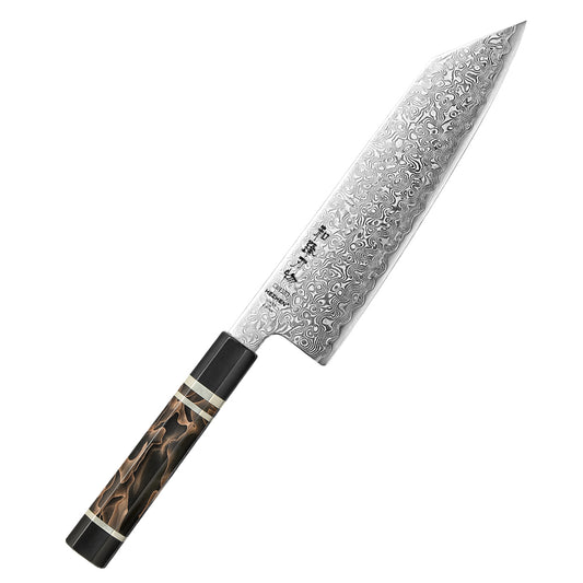 HEZHEN 8.3 Inches Kiritsuke Chef Knife, 49 Layers Damascus Steel with Japanese ZDP-189 Steel, 65-67 HRC, Octagonal Handle