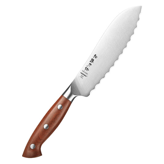 HEZHEN 6 Inches Tomato Knife, German Steel, Red Wood Handle-Supreme Stainless Series