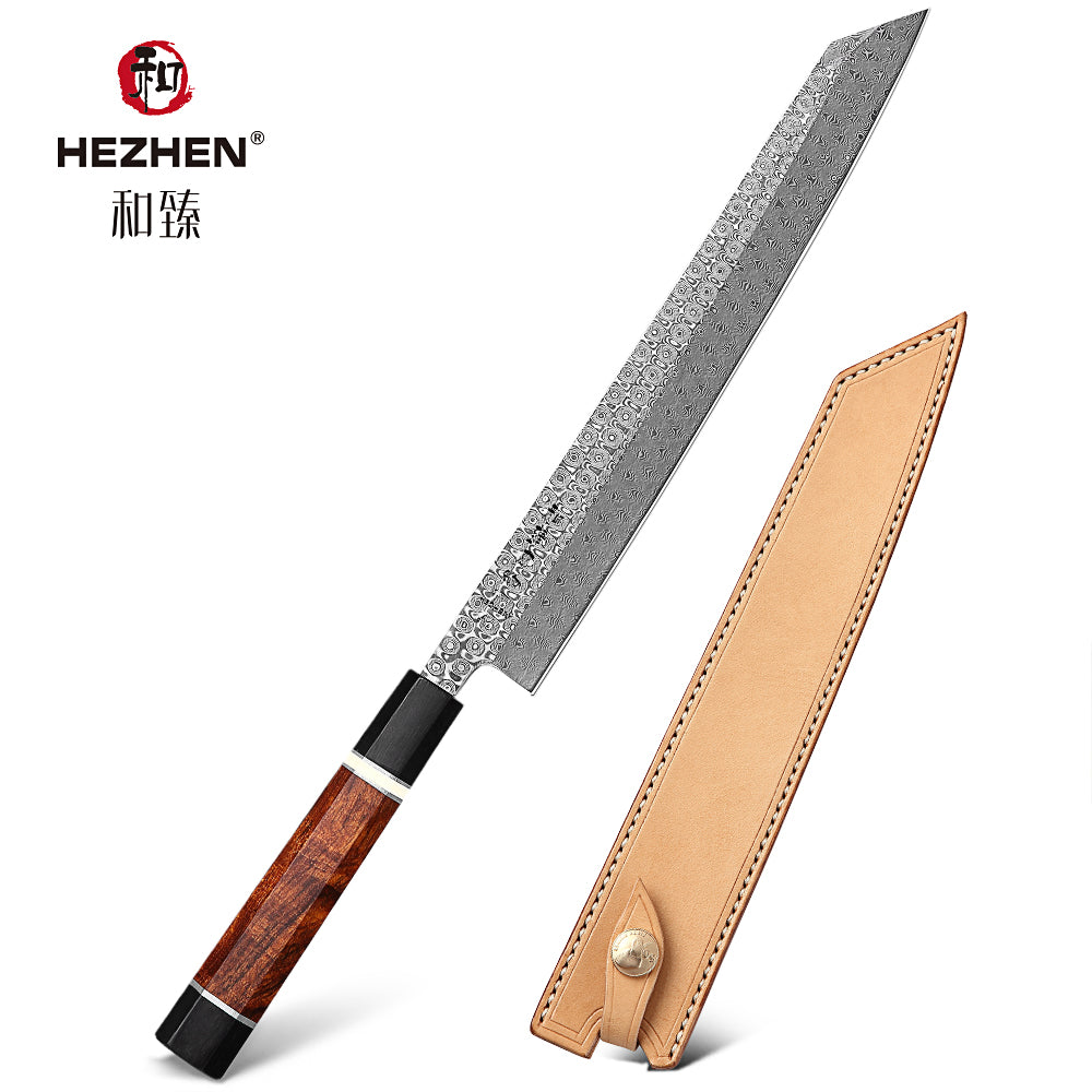 HEZHEN F3 Kiritsuke Professional Handmade Japanese 110 layers Damascus  Steel Sharp Kitchen Knife – The Bamboo Guy