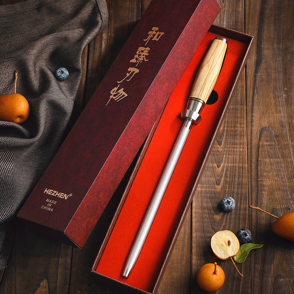 HEZHEN Sharpener Rod Knife Sharpener High-carbon Steel Emery Kitchen tool Long Lasting Sharpness