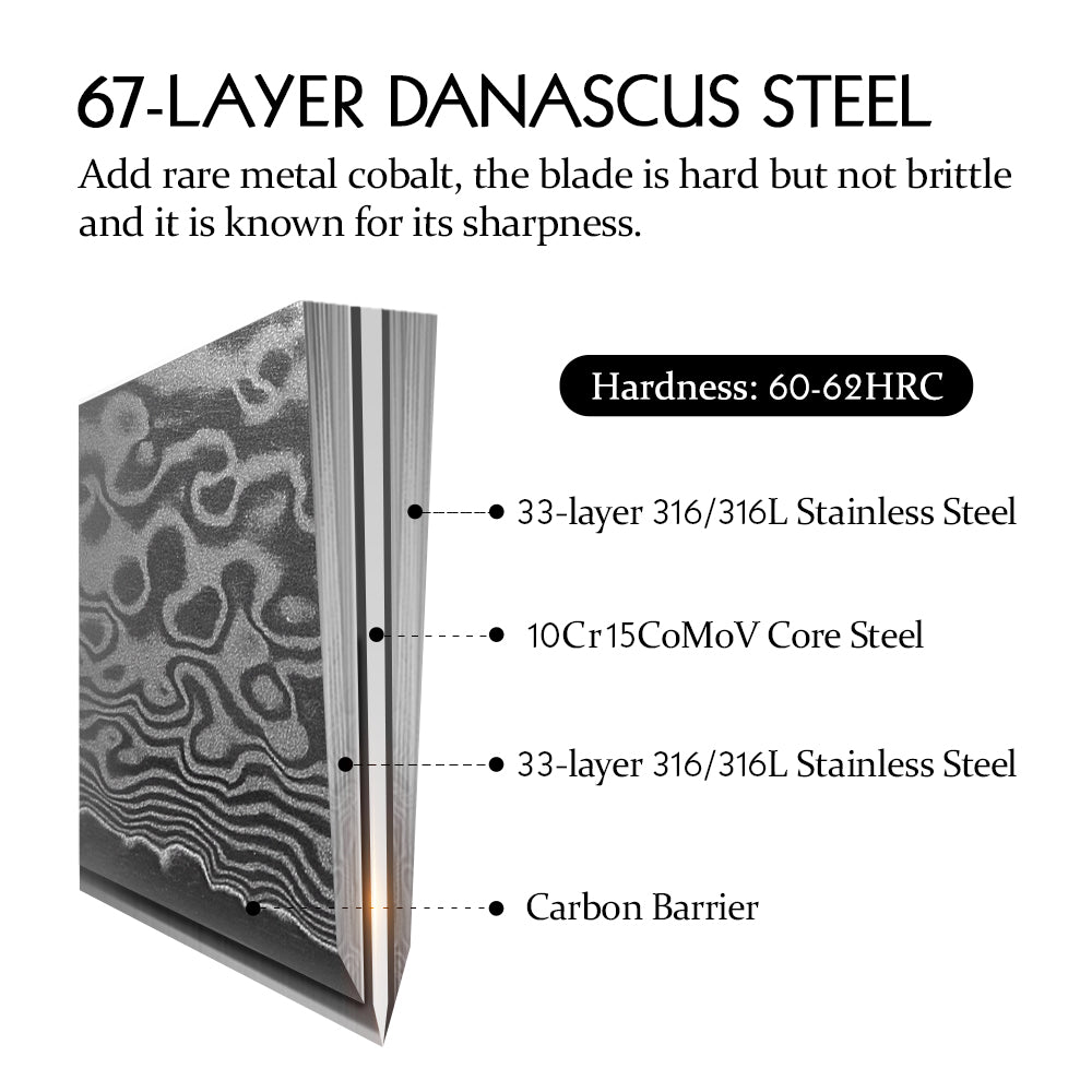 HEZHEN 5 inch Utility Knife Real 67 Layer Damascus Super Steel Super Cook Knife Pretty Peeling Knife Super Sharp Kitchen Knife