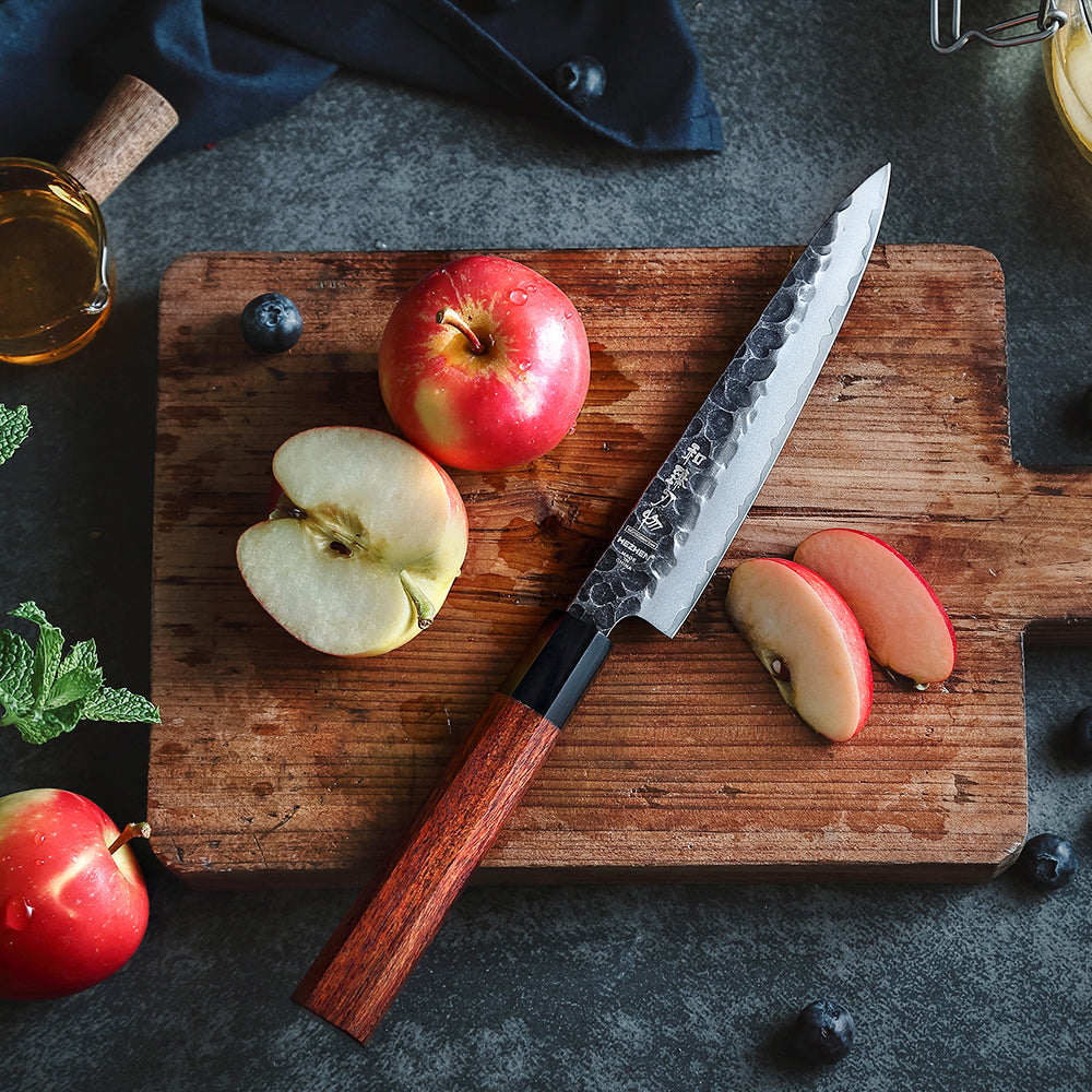HEZHEN 5 Inches Utility Knife Stainless Steel Kitchen Cooking Knives Rosewood Handle With Gift Box Three-layer Composite Steel