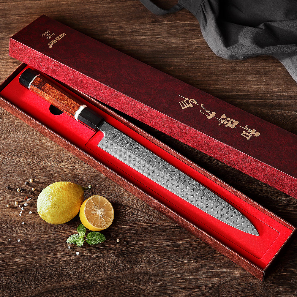 HEZHEN Retro Series 270mm Sashimi Knife Damascus Steel Sushi Japanese Filletting Kitchen Tool Sharp Salmon Cook Knives