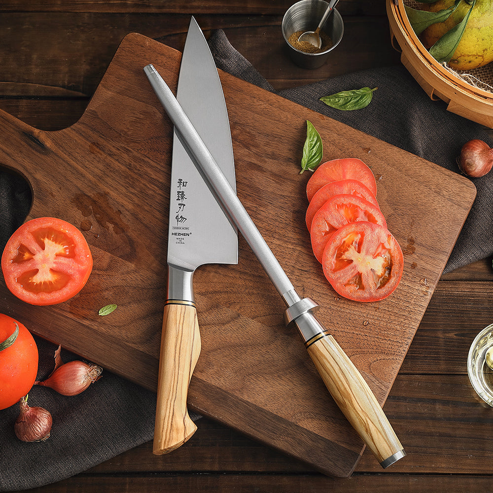 HEZHEN Sharpener Rod Knife Sharpener High-carbon Steel Emery Kitchen tool Long Lasting Sharpness