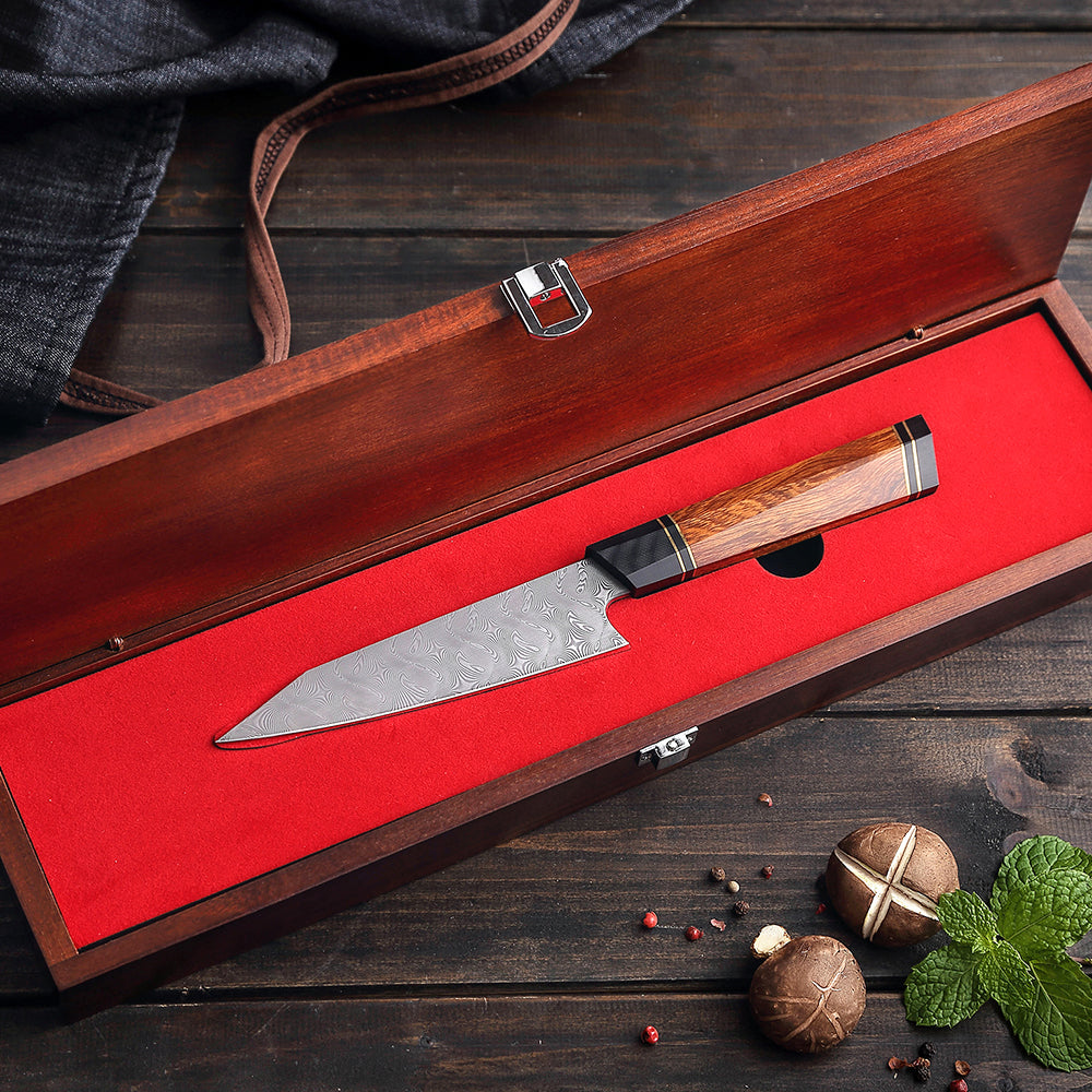 HEZHEN 5.3 Inches Utility Knife Professional 110 Layers Damascus Super Steel North America Iornwood Kitchen Cooking Tools