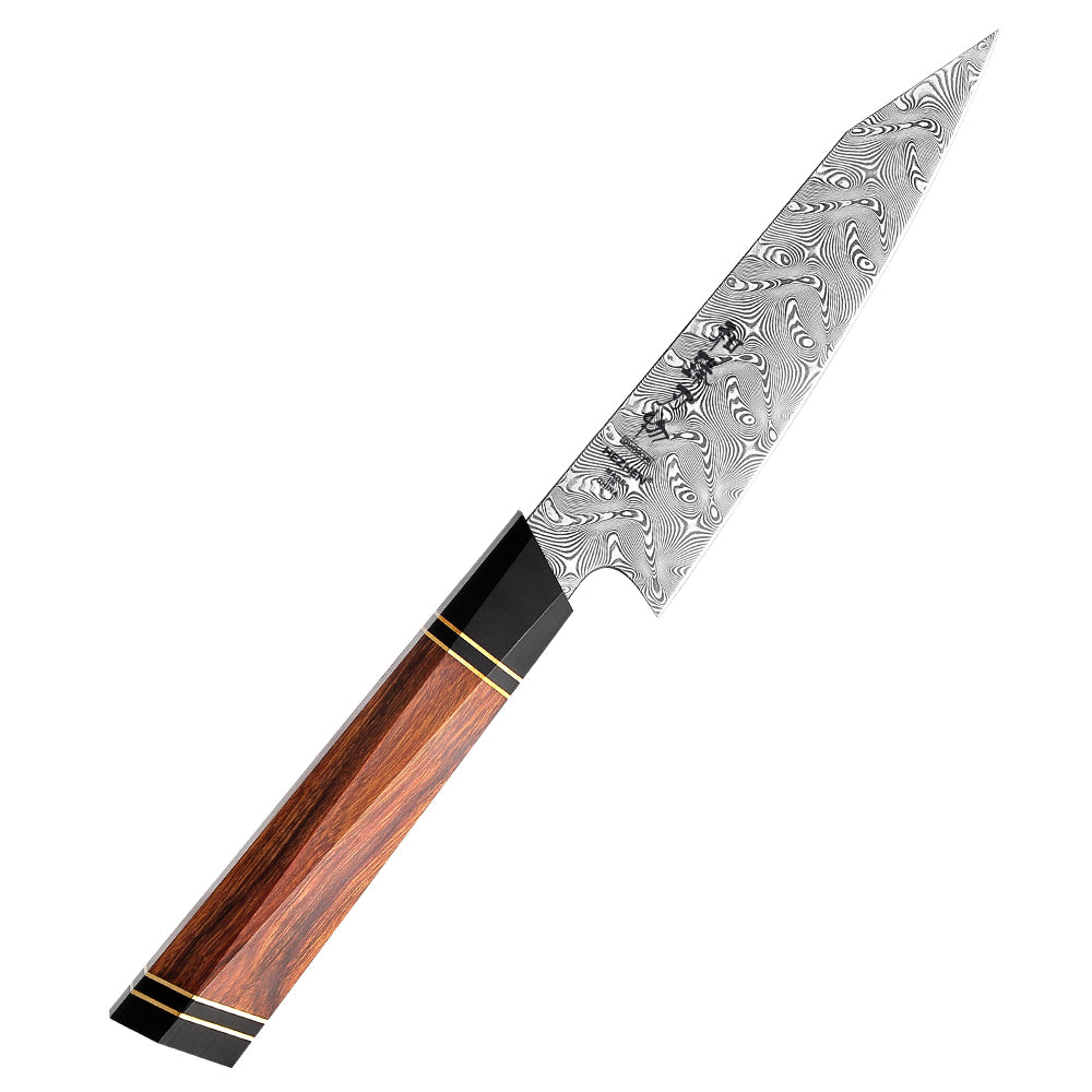 HEZHEN 5.3 Inches Utility Knife Professional 110 Layers Damascus Super Steel North America Iornwood Kitchen Cooking Tools