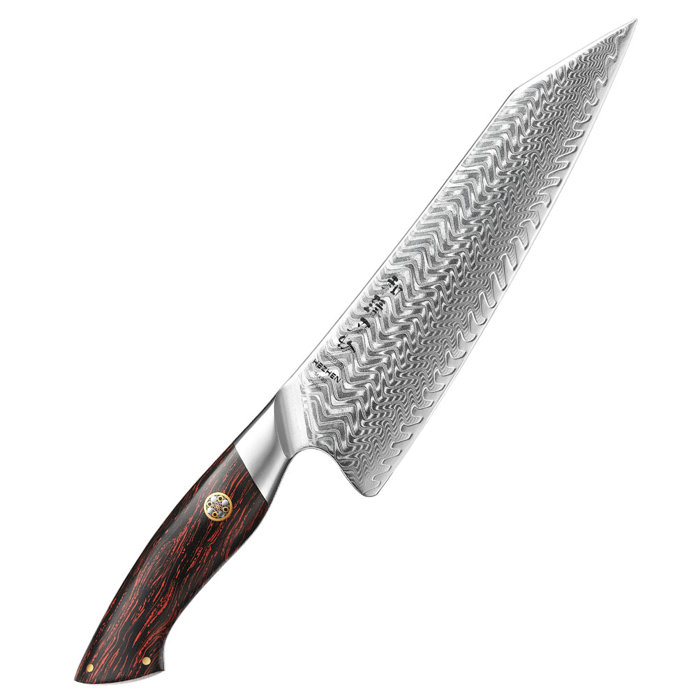 HEZHEN 8.3 inches 73 Layers Damascus Steel Chef Knife and Hostler Elegant Pattern Series