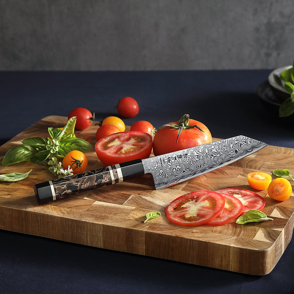 HEZHEN 5.9 Inch Bunka Knife, 49-layer ZDP-189 Damascus Steel, Ultra Sharp Blade, Ergonomic Octagonal Handle