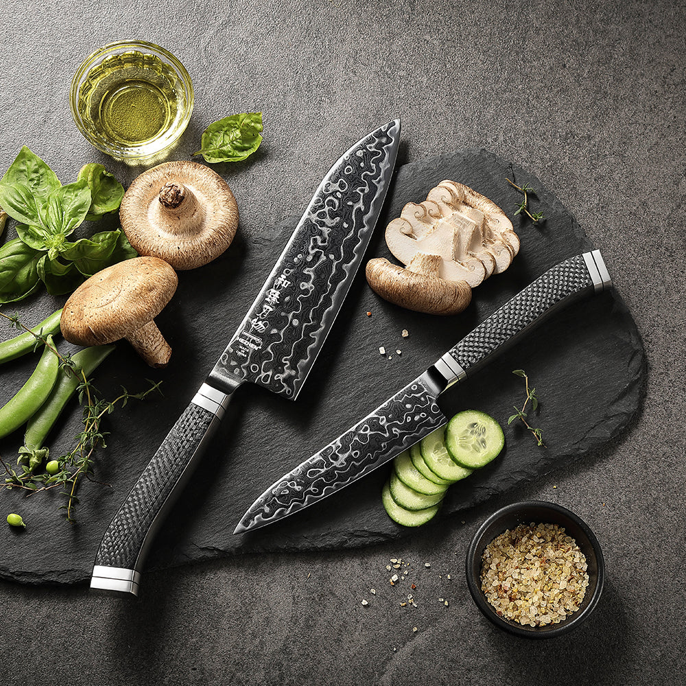 HEZHEN ZhiZhen Series 2PCS Knife Set,Professional Kitchen Knife Set,145-Layer M390 Damascus Steel
