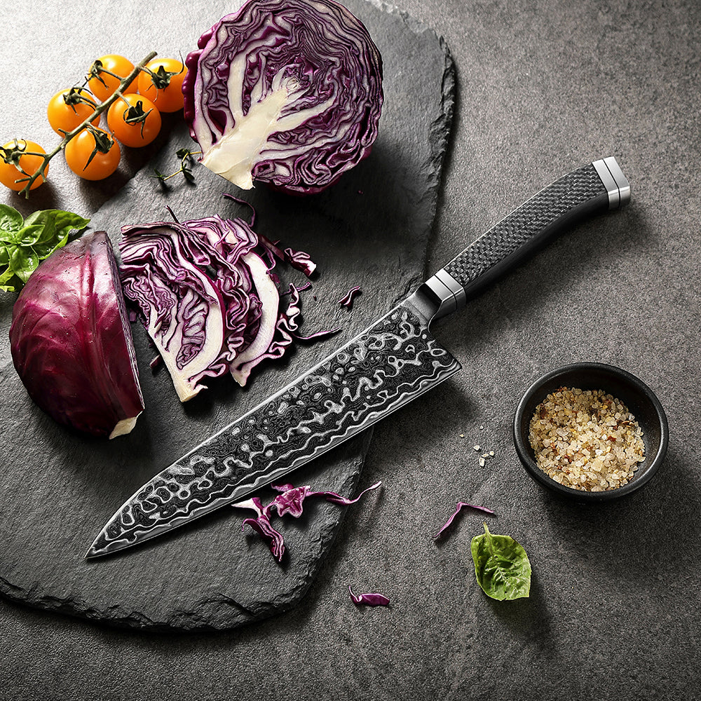 HEZHEN ZhiZhen Series BÖHLER M390 Powder Steel Chef Knife,New Craftsmanship,Pure Carbon Fiber Handle