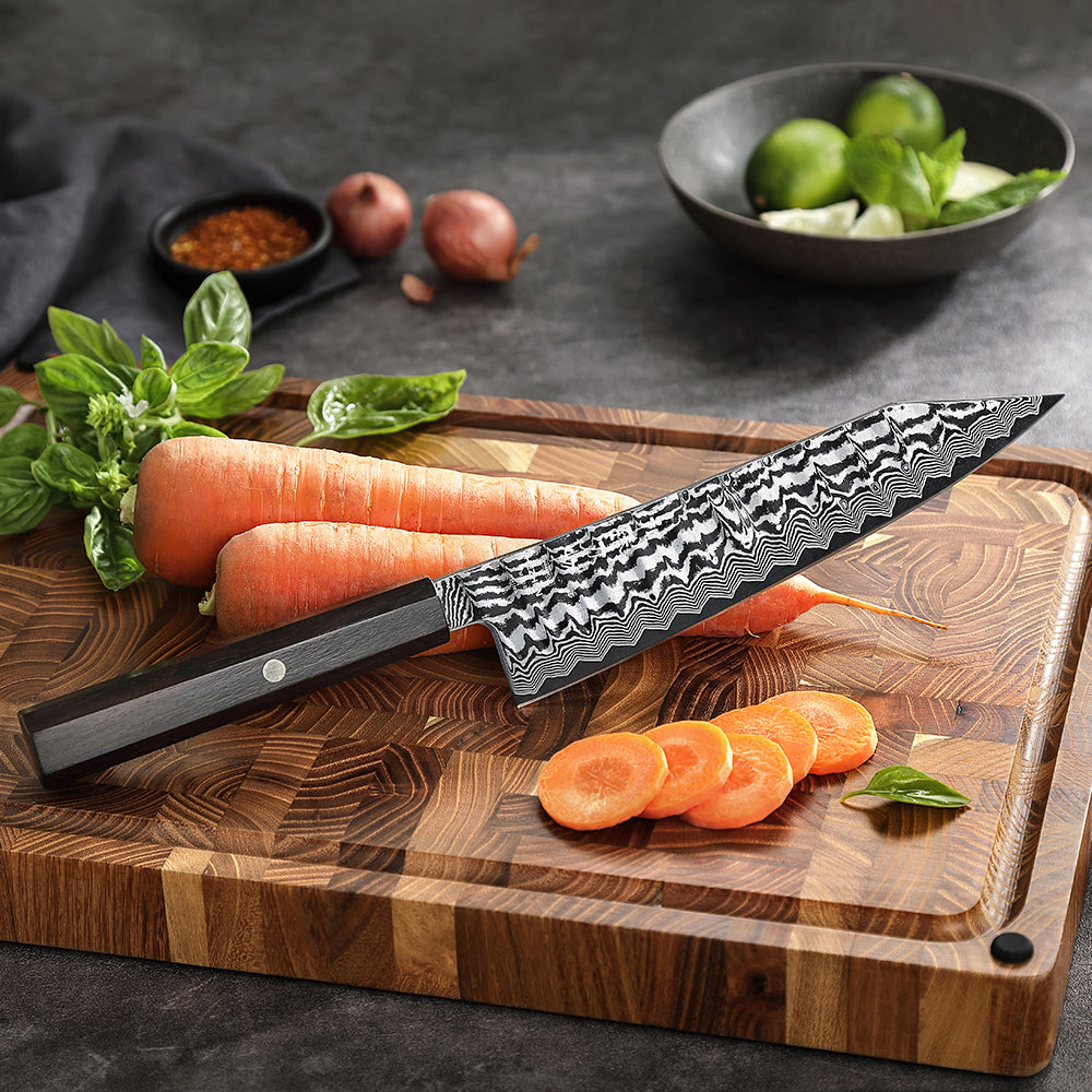 HEZHEN 2PCS Kitchen Knife Set, 67 Layers Damascus Steel With 10Cr15CoMoV Steel Core, Utility+Chef Knife,Household Cooking & Premium Gift Set