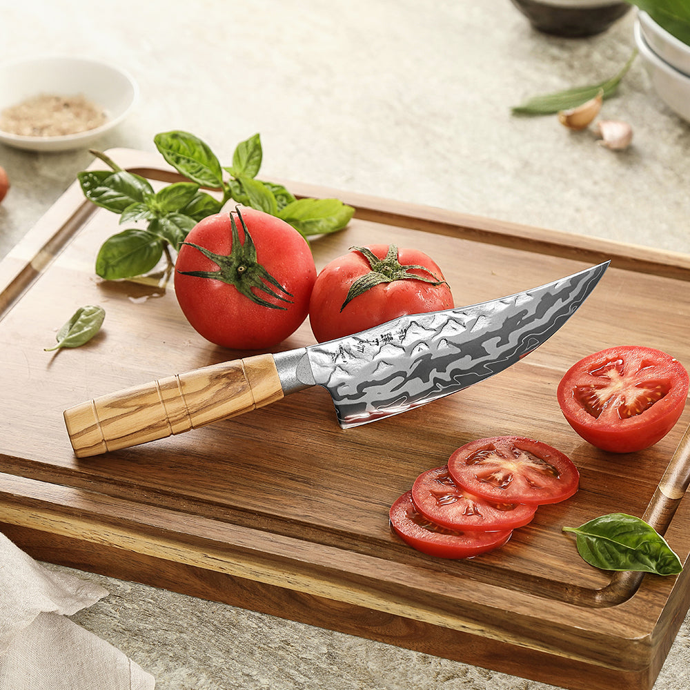 HEZHEN 5.9”Viking Knife Artisan 9-Layer Damascus, 12Cr18MoV Steel Core 60±2HRC Blade, Premium Gift Box