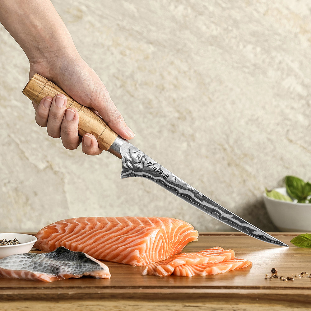 HEZHEN 8 PCS Damascus Knife Collection,Custom 9 Layers Damascus Steel,The Ultimate Gourmet Gift Set