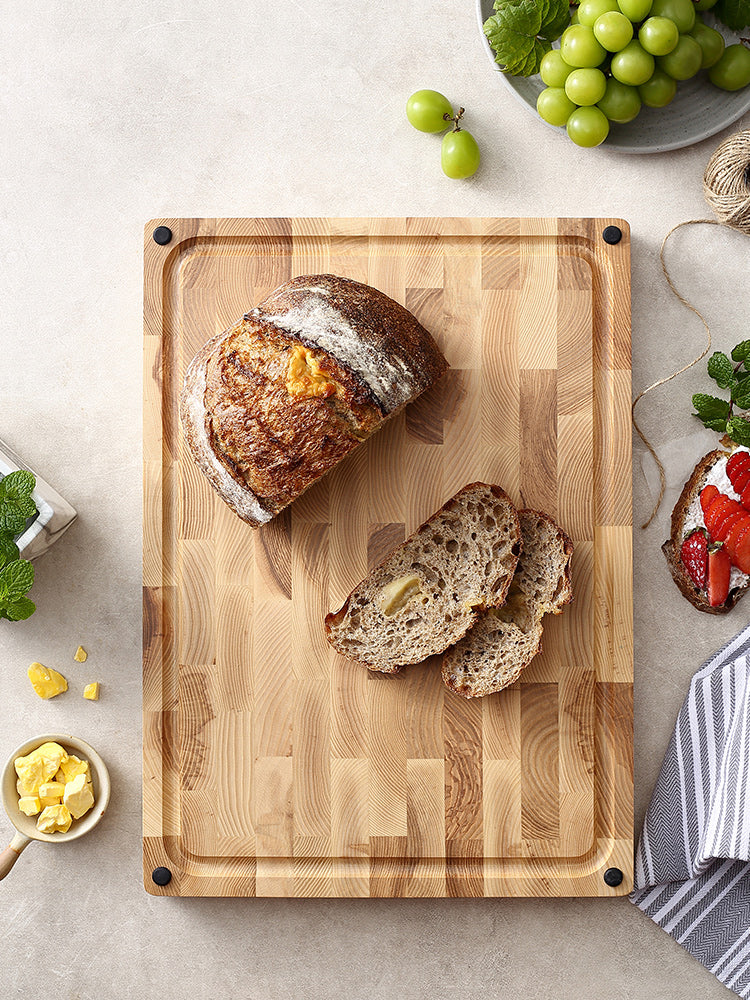 HEZHEN Ash Wood Cutting Board Handcrafted with Care Seamless Stitching Cut Vegetable&Fruit&Meat