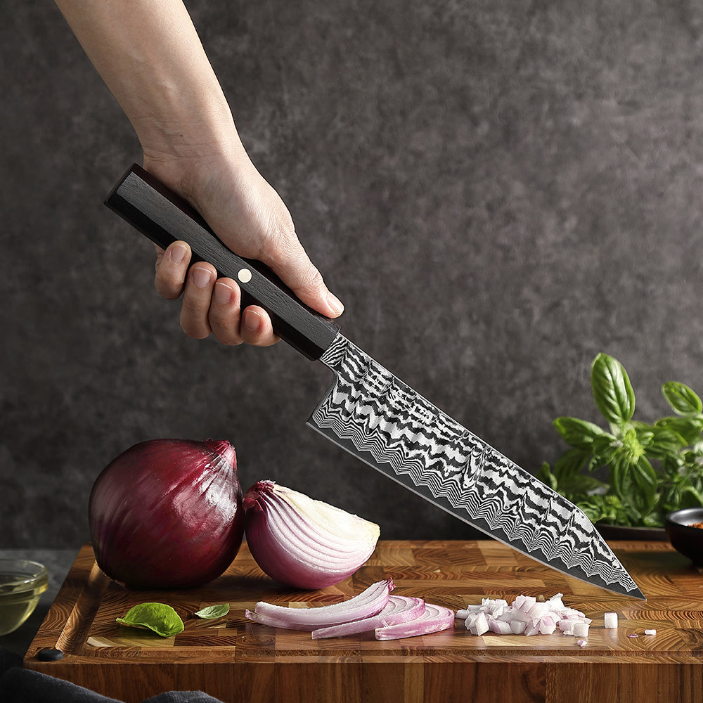 HEZHEN 2PCS Kitchen Knife Set, 67 Layers Damascus Steel With 10Cr15CoMoV Steel Core, Utility+Chef Knife,Household Cooking & Premium Gift Set