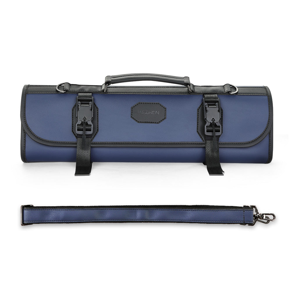 HEZHEN Custom Chef Knife Roll Bag,  Microfiber Leather & High-Molecular Cut-Resistant Fabric,Portable Durable Cooking Tools Storage Bag
