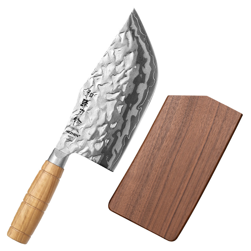 HEZHEN 9-Layer Forged Damascus 7.1”W Cleaver Knife, 12Cr18MoV Ergonomic Handle for Vegetable & Daily Chopping, Gift Box
