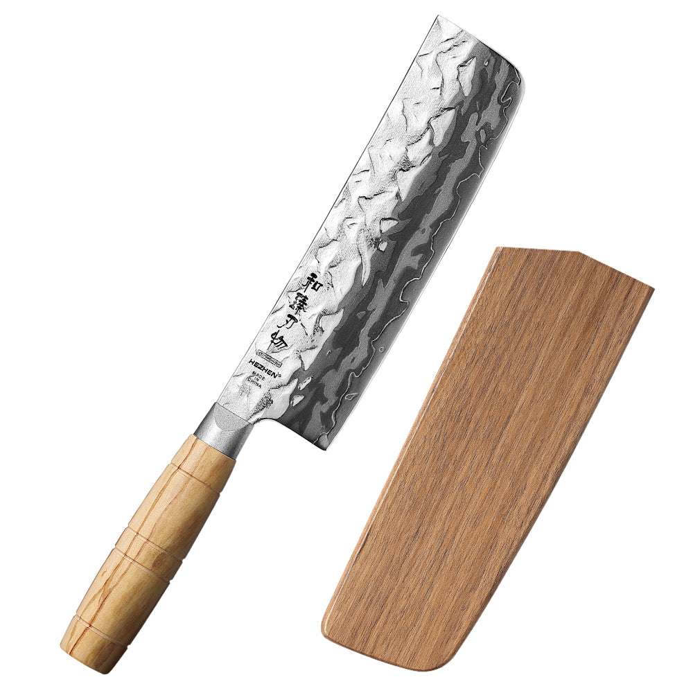 HEZHEN 9 Layer Forged Damascus 7.1“ Nakiri Knife, High Hardness 60±2HRC,For Daily Cooking