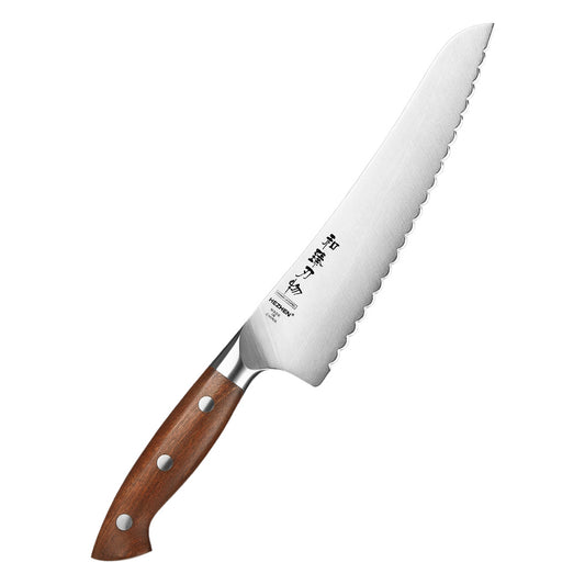 HEZHEN 8 Inches Frozen Food Knife,German Steel, Red Wood Handle-Supreme Stainless Series