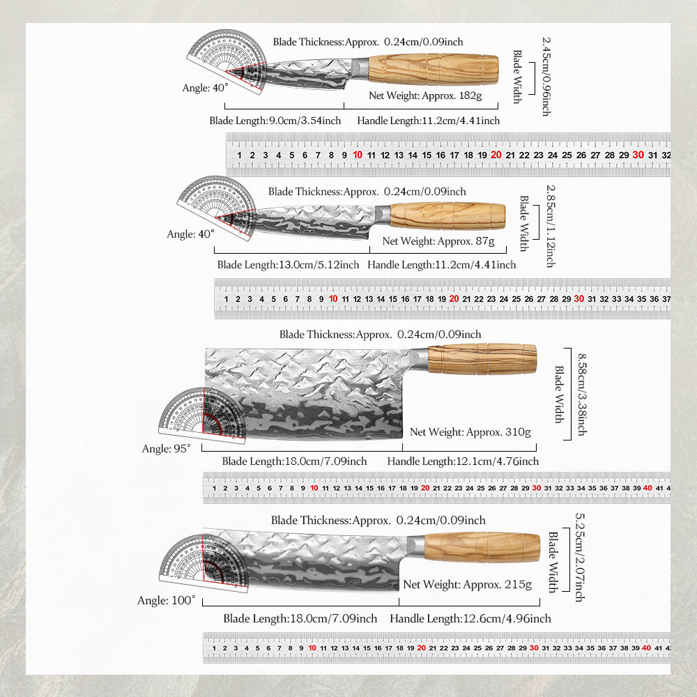 HEZHEN 8 PCS Damascus Knife Collection,Custom 9 Layers Damascus Steel,The Ultimate Gourmet Gift Set