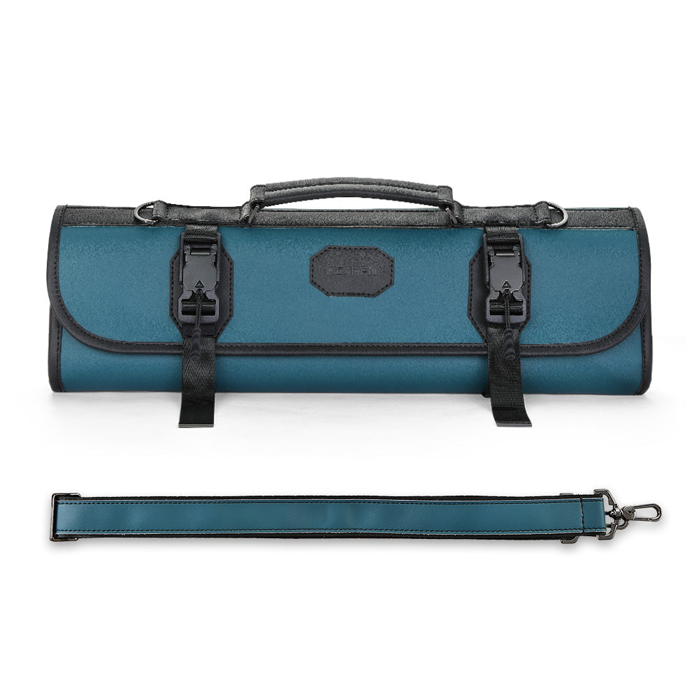 HEZHEN Custom Chef Knife Roll Bag,  Microfiber Leather & High-Molecular Cut-Resistant Fabric,Portable Durable Cooking Tools Storage Bag