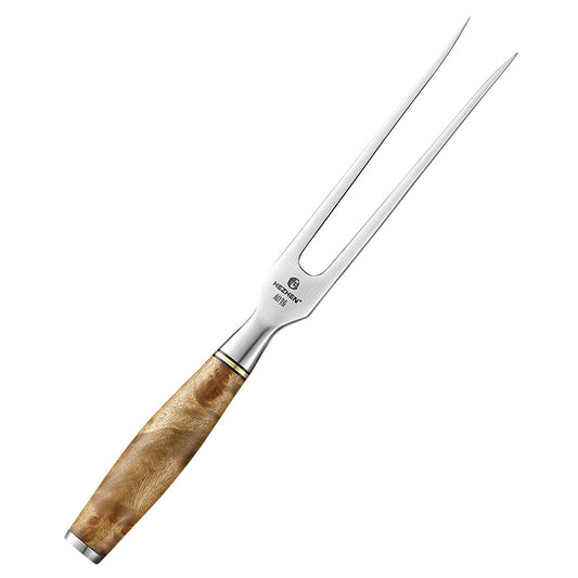 HEZHEN Master Forge Carving Fork Meat Fork 430 Stainless Steel Outdoor Barbecue Utensils Kitchen Tools Beautiful Gift Box