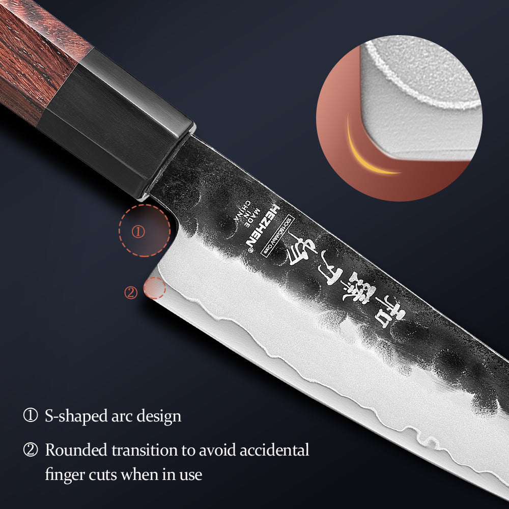 HEZHEN 3PCS Composite Steel Knife Set,10Cr15CoMoV Steel Core,Utility Santoku Chef Knife,Multi-purpose Kitchen Knife