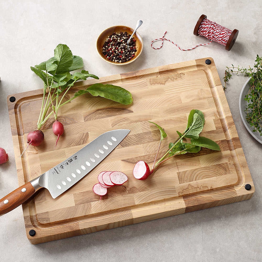 HEZHEN Ash Wood Cutting Board Handcrafted with Care Seamless Stitching Cut Vegetable&Fruit&Meat