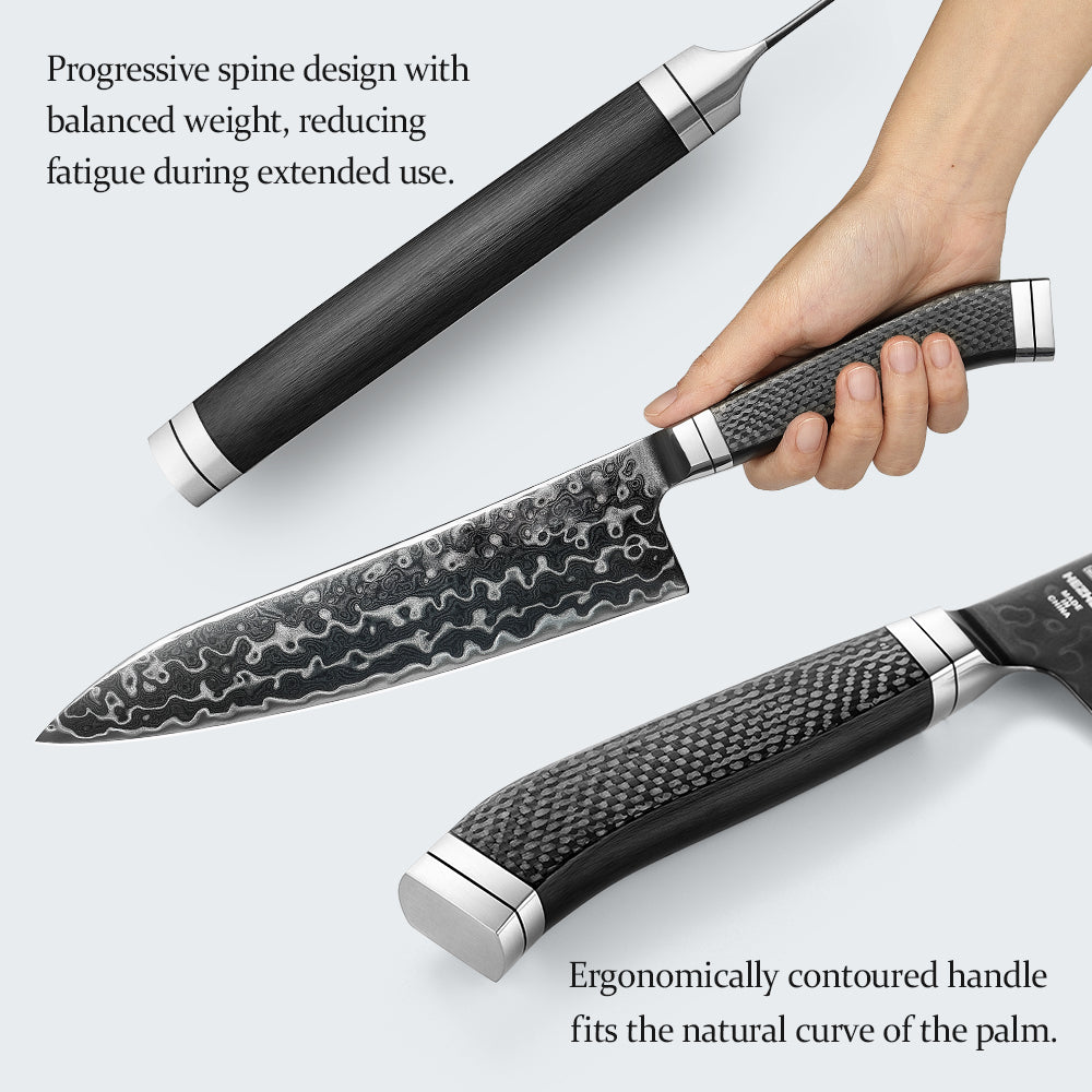 HEZHEN ZhiZhen Series BÖHLER M390 Powder Steel Chef Knife,New Craftsmanship,Pure Carbon Fiber Handle
