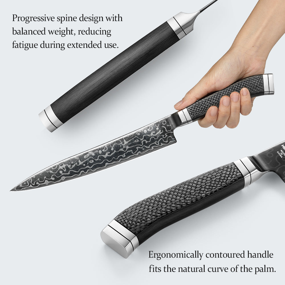 HEZHEN ZhiZhen Series 8.5"Carving Knife, 145-Layer Damascus Steel,Daily Meat & Vegetable Cutting