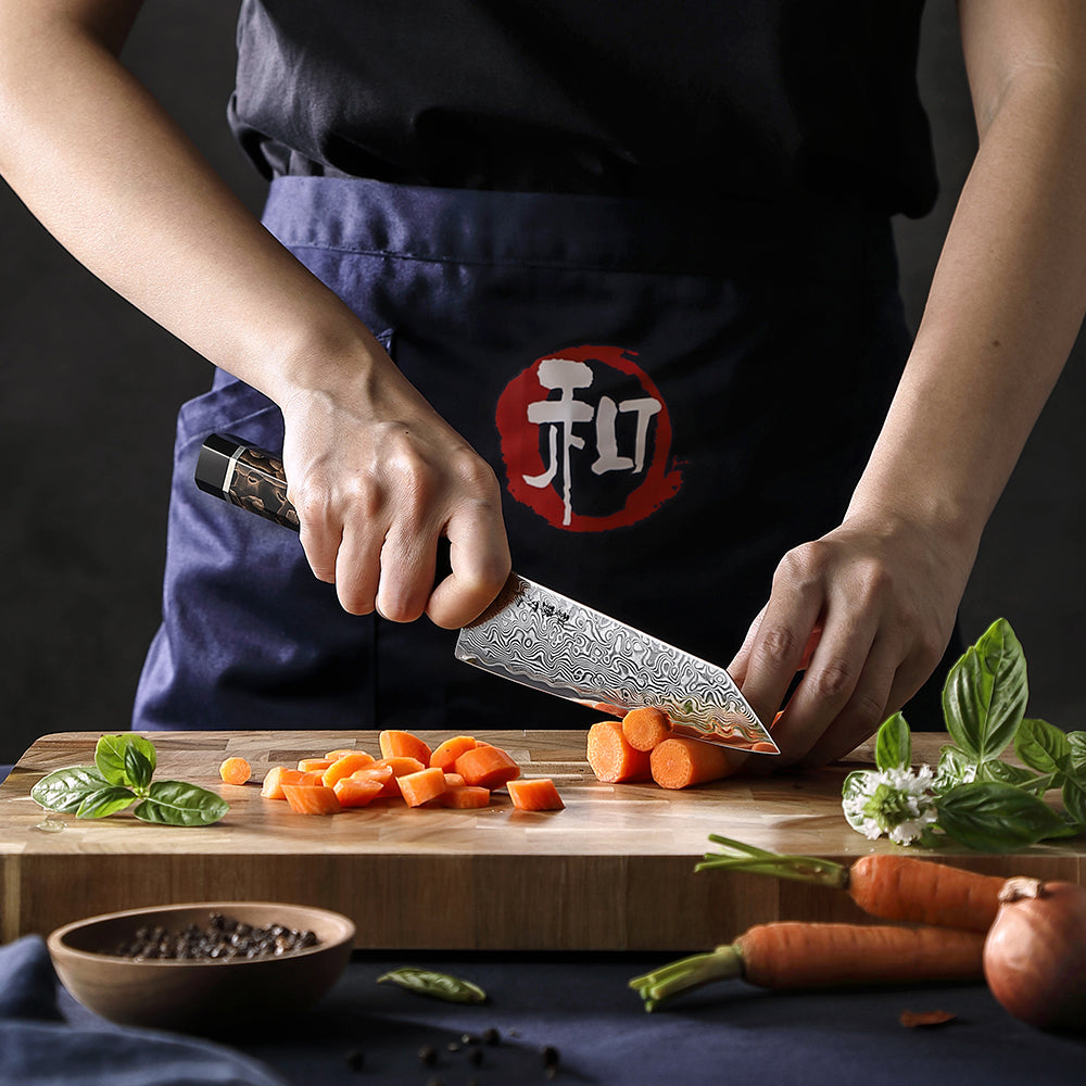 HEZHEN 5.9 Inch Bunka Knife, 49-layer ZDP-189 Damascus Steel, Ultra Sharp Blade, Ergonomic Octagonal Handle