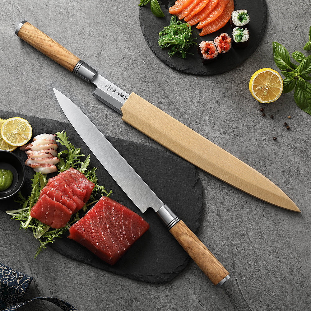 HEZHEN 24cm Japanese Sashimi Knife X7Cr17MoV Forged Steel  Ultra-Sharp for Sashimi & Precision Cutting