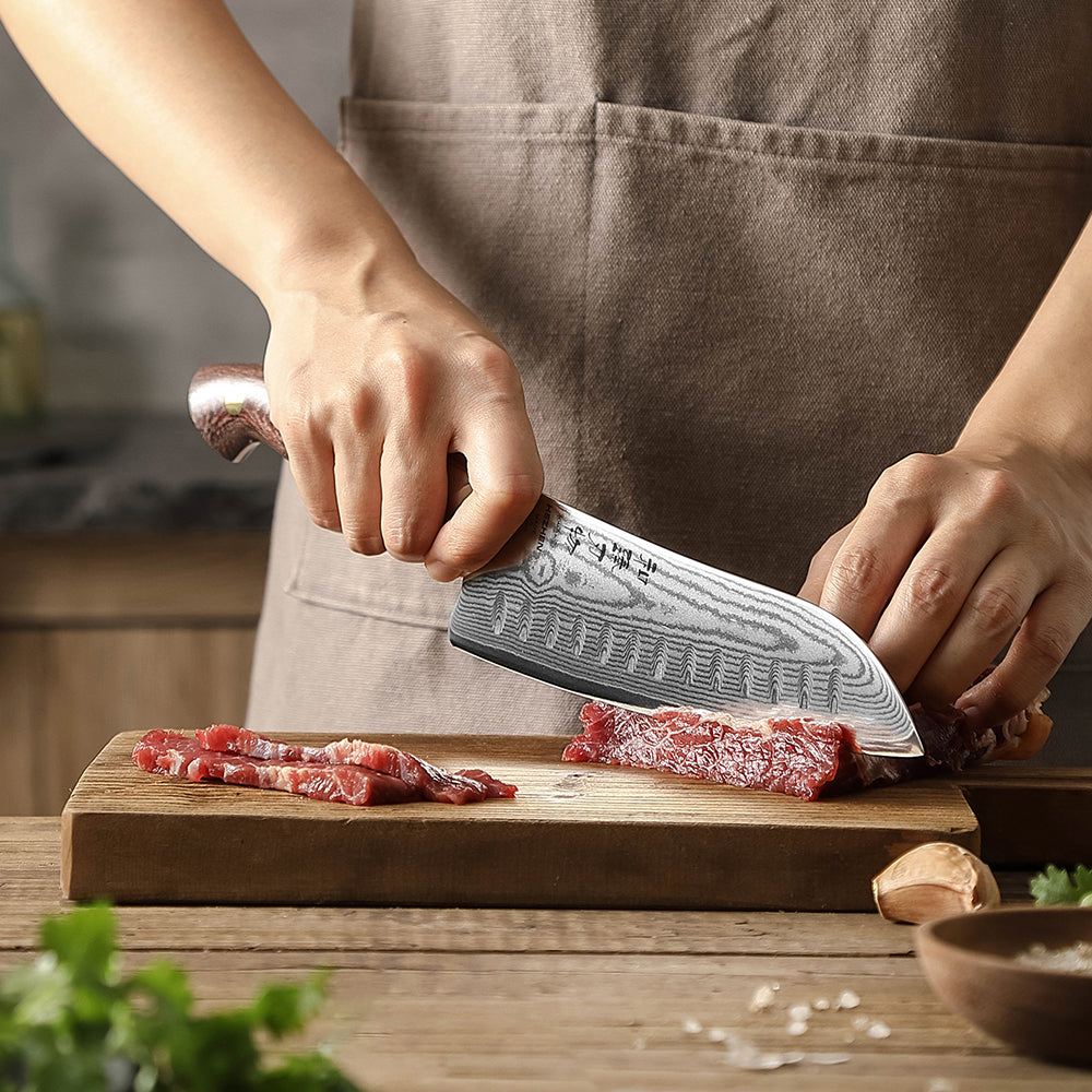 HEZHEN 3PCS Kitchen Knife Set 67-layers Damascus Super Steel,Utility+Santoku+Chef Knife,Hardness 60±2HRC,Ergonomic Micarta Handle