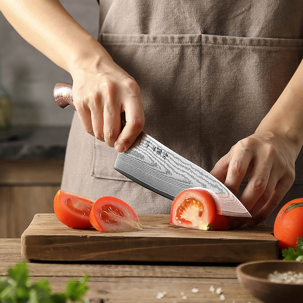 HEZHEN Professional 5PCS Knife Set,High-carbon Damascus Steel,Ergonomic Handle, Sharp and Durable Cooking Utensils, Ideal As a Gift or For Personal Use