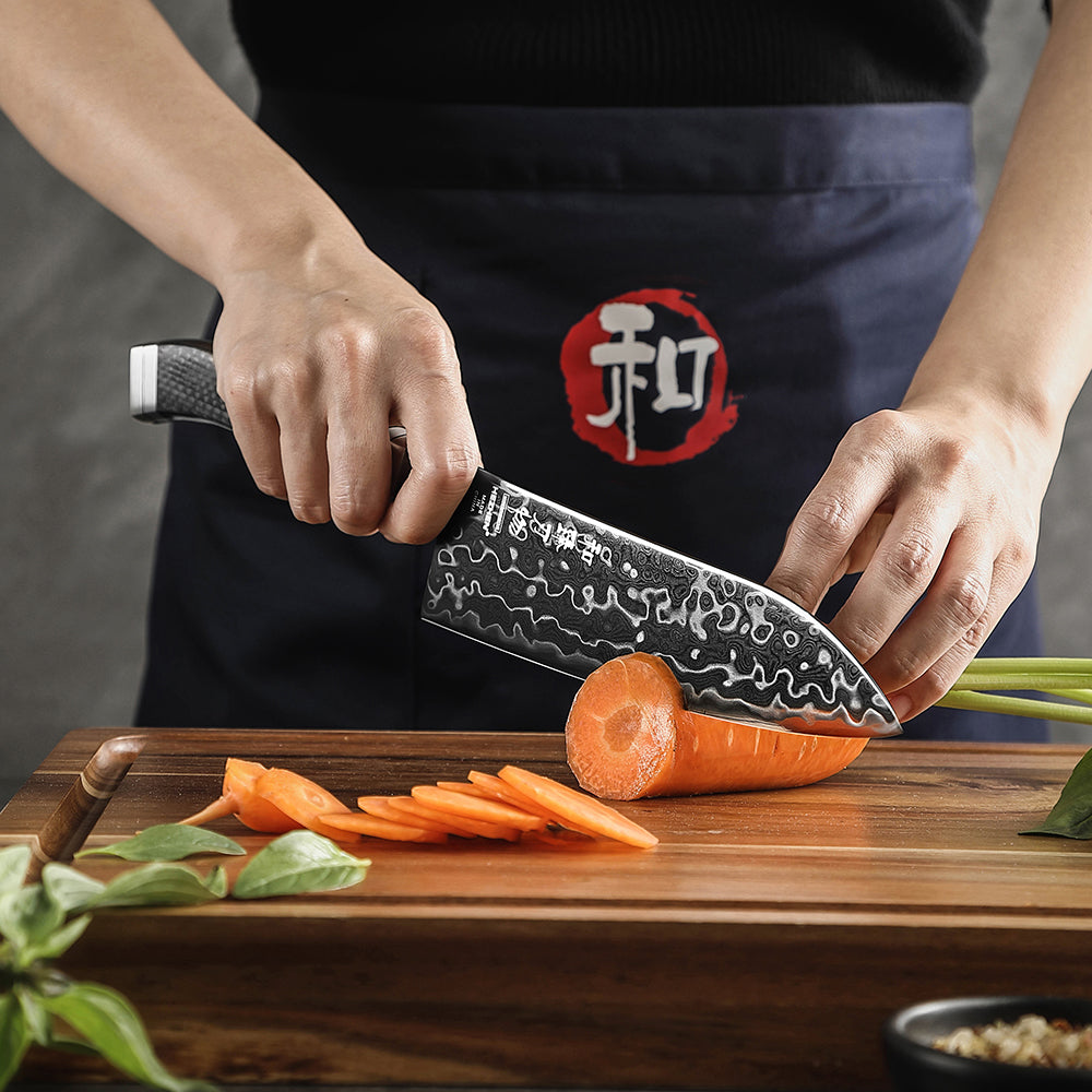 HEZHEN ZhiZhen Series 145 Layers Damascus Steel 3PCS Kitchen Knife Set,Chef+Utility+Santoku Knife