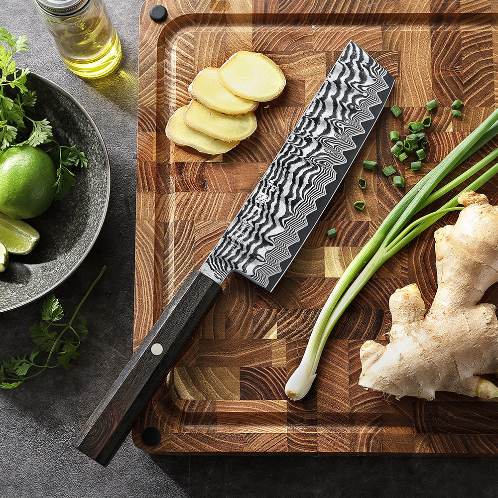 HEZHEN 7.1" Nakiri Knife – 67-Layer Damascus Steel with 10Cr15CoMoV Steel Core,  Daily Cooking Prep & Premium Gift