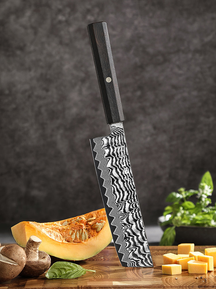 HEZHEN 7.1" Nakiri Knife – 67-Layer Damascus Steel with 10Cr15CoMoV Steel Core,  Daily Cooking Prep & Premium Gift